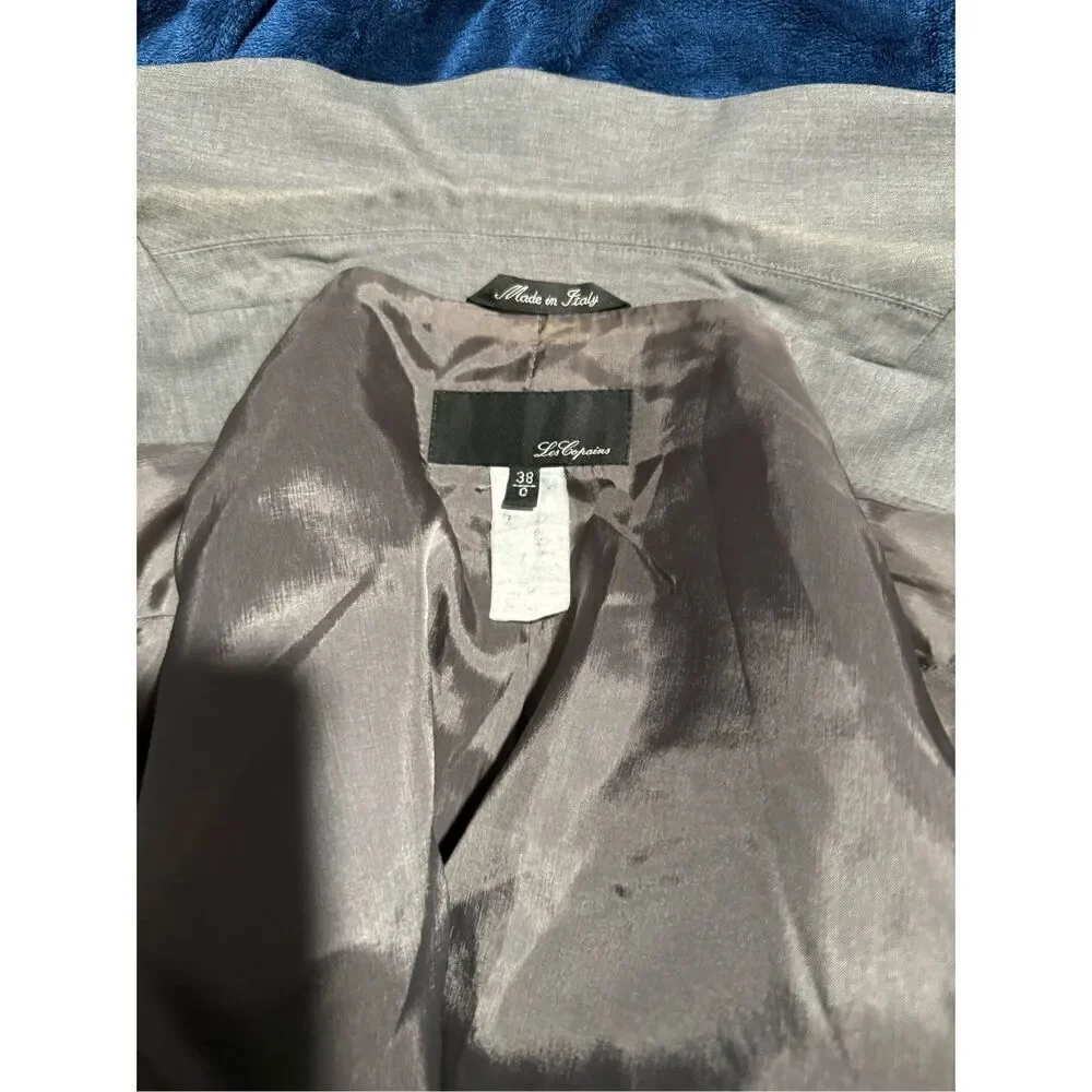 Les Copains gray button front blazer 38 - Picture 4 of 7